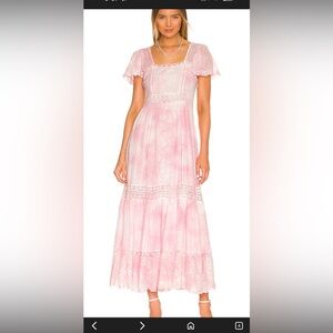 LoveShackFancy Pink Norma Maxi Dress